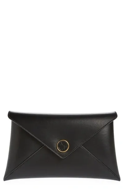 Altuzarra Medallion Envelope Leather Clutch Bag In Black