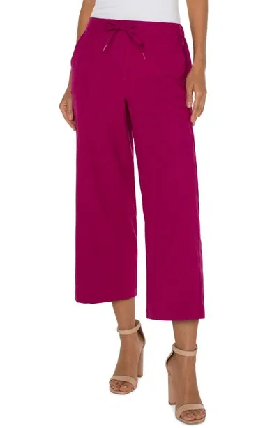 Liverpool Los Angeles Pull-on Crop Wide Leg Pants In Fuchsia Kiss