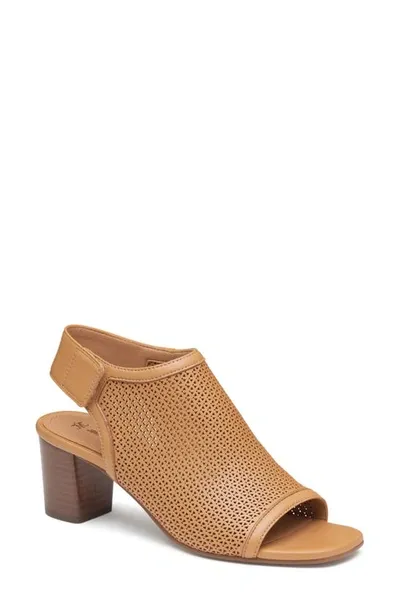 Johnston & Murphy Evelyn Open Toe Bootie In Tan Glove