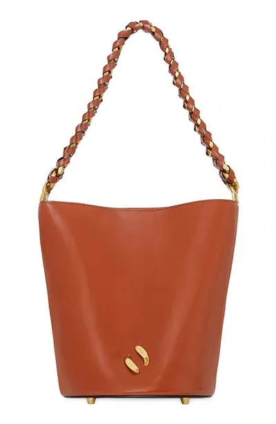 Rebecca Minkoff Infinity Leather Bucket Bag In Brown