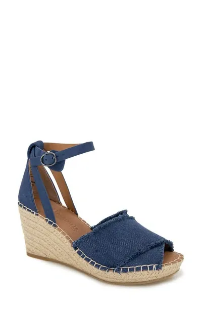 Gentle Souls Signature Charli X Wedge Sandal In Navy Canvas