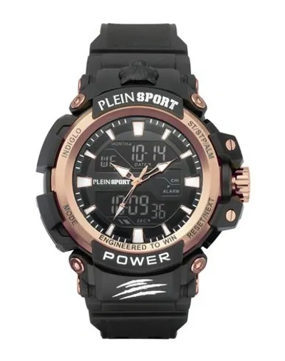 Plein Sport Men's Combat Black Silicone Strap Watch 50mm