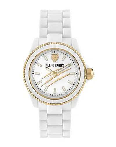 Plein Sport Women's 2 Hand Quartz The Scratch White Polycarbonate Bracelet Watch 38mm