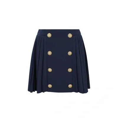 Balmain Mini Skirt In Blue