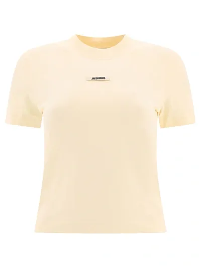 Jacquemus Logo-patch Cotton T-shirt In Nude & Neutrals