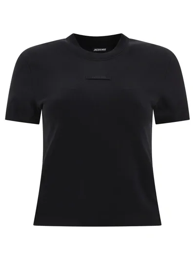 Jacquemus Baci Cotton T-shirt In Black