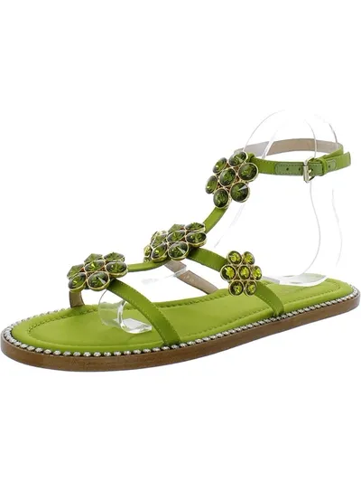 Giambattista Valli Jaipur Embellished Flat Sandals In Green