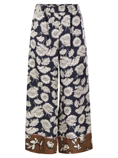 Weekend Max Mara Printed Pyjama Trousers In Blue