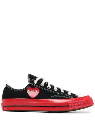 Comme Des Garçons Play Red Sole Low Top In 1 Black