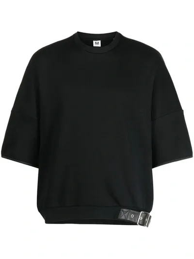 Random Identities Buckle-detailed Cotton T-shirt In 10000 Black