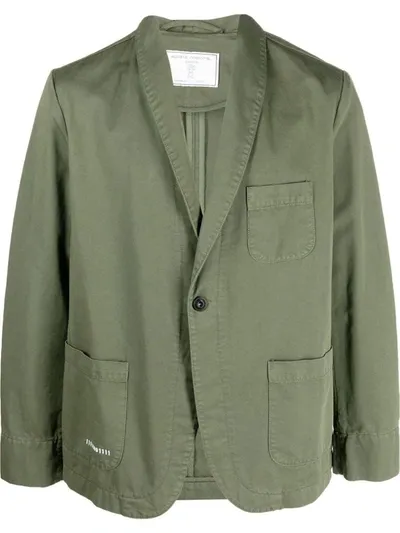 Société Anonyme Logo-print Single-breasted Blazer In Green