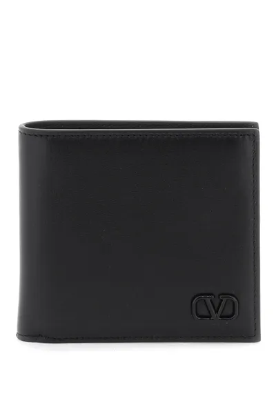 Valentino Garavani Billfold Wallet Only Card Mini Vlogo Signature In Black