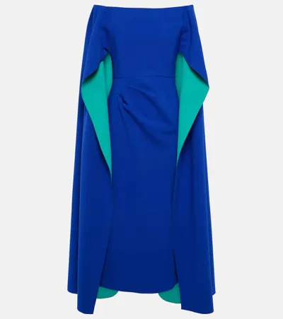 Roksanda Guiomar Cape-detail Gown In Blue