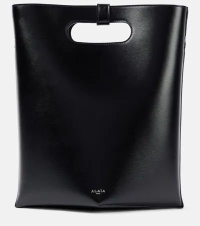 Alaïa Small Folded Leather Tote Bag In Noir