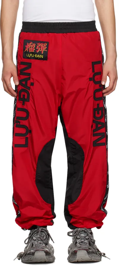 Lu'u Dan Red & Black Shell Sweatpants In Red / Black