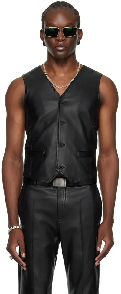 Lu'u Dan Ssense Exclusive Black Tailored Leather Vest