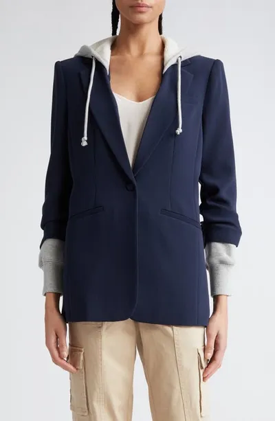 Cinq À Sept Cinq A Sept Khloe Hooded Blazer In Navy Heather Grey