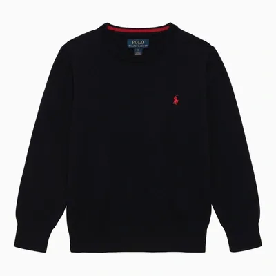 Polo Ralph Lauren Kids' Navy Blue Cotton Crew-neck Sweater