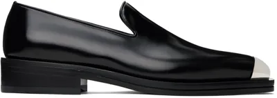 Ferragamo Man Loafer With Metal Tip In Black