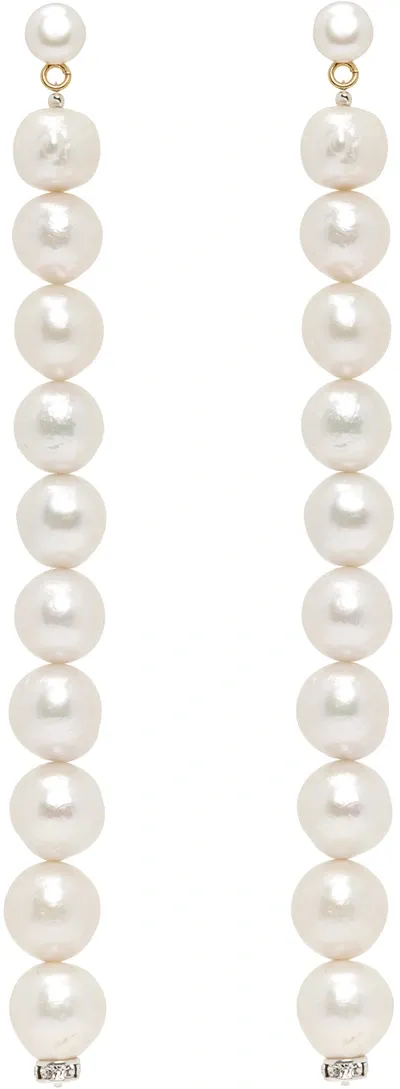 Magda Butrym White Pearl Drop Earrings