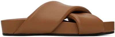 Jil Sander Tan Padded Sandals In 226 Hazel