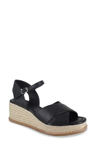 Splendid Women's Danny Ankle Strap Espadrille Platform Wedge Sandals In Black