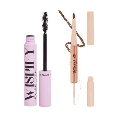 Revolution Wispify And Fluffy Brow Bundle (various Shades) - Medium Brown