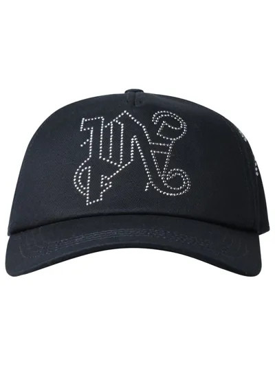 Palm Angels Monogram Embellished Baseball Cap In Black