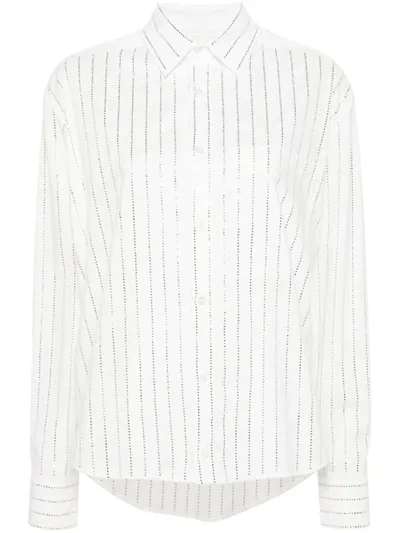 Giuseppe Di Morabito Rhinestone Striped Shirt In White