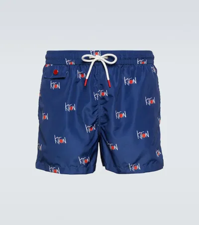 Kiton Swim Trunk In Blue