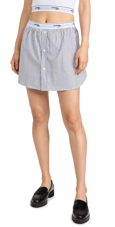 Hommegirls White Shirttail Miniskirt