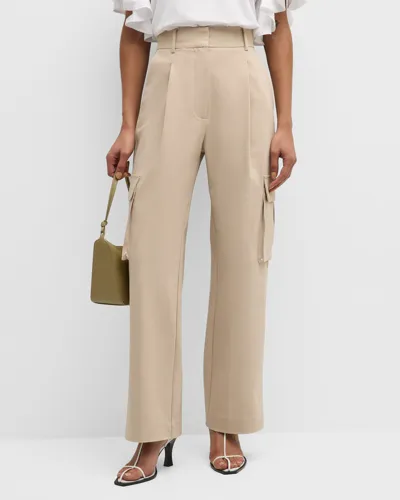 Dea Kudibal Carita Pleated High-rise Cargo Trousers In Beige