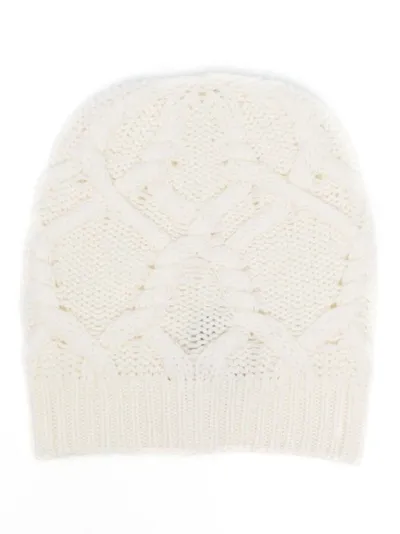 Lorena Antoniazzi Cable-knit Cashmere Beanie In Neutrals