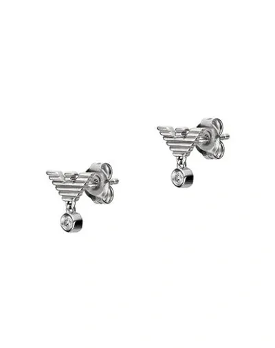 Emporio Armani Woman Earrings Silver Size - 925/1000 Silver, Crystal