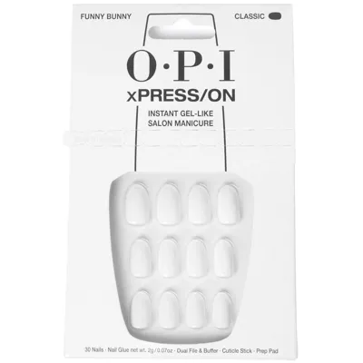 Opi Xpress/on - Funny Bunny Press On Nails Gel-like Salon Manicure - Exclusive In White