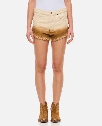 Alanui Denim Shorts In Cinnamon