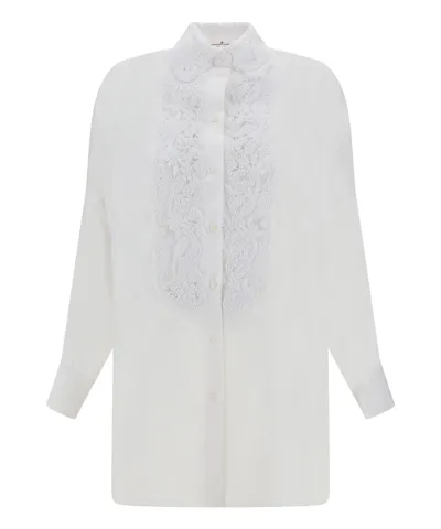 Ermanno Scervino Shirts In Bright White/ottico