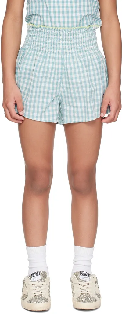 Bobo Choses Kids Blue Vichy Shorts In Light Blue