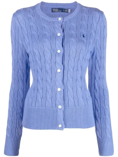 Polo Ralph Lauren Polo Pony Cable-knit Cardigan In New Litchfield Blue