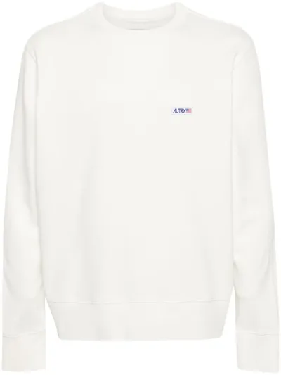 Autry Logo-patch Cotton Sweatshirt In White