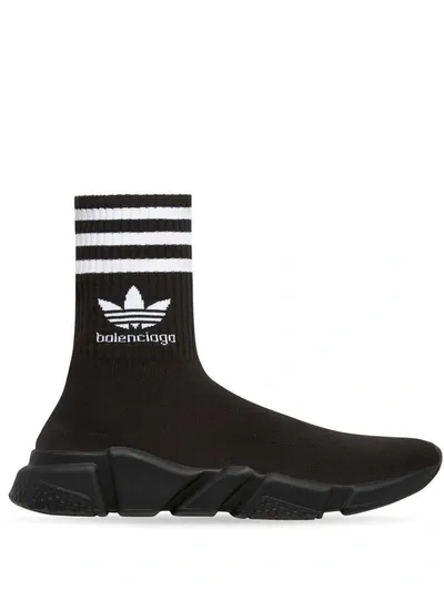 Adidas X Balenciaga Speed Lt Sneakers In Black