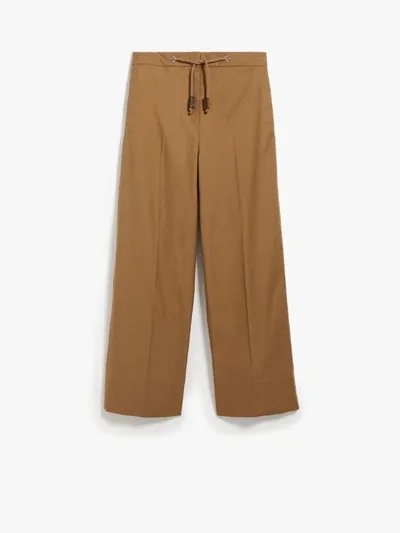 's Max Mara Ottavo Waterproof Twill Trousers In Brown