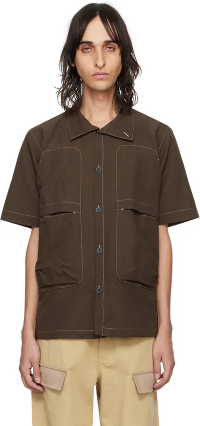 Ranra Glems Bowling Shirt In Brown