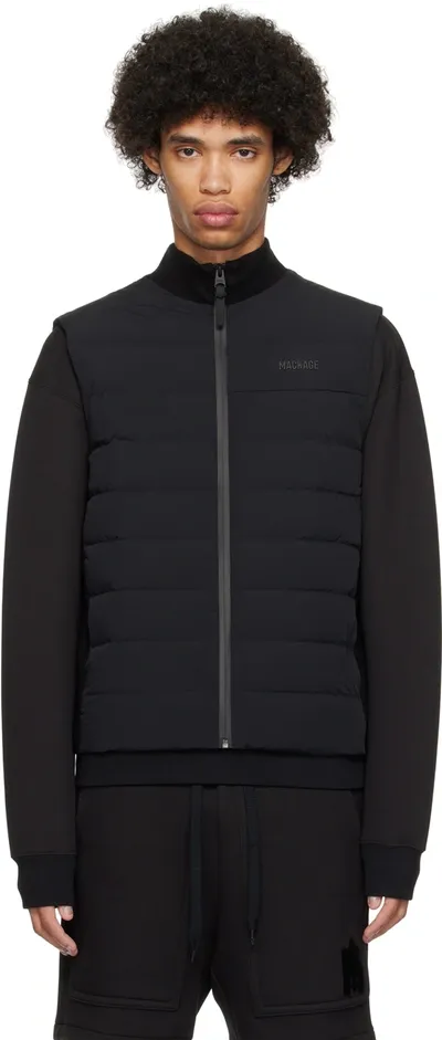 Mackage Black Jacob Down Vest In Blue