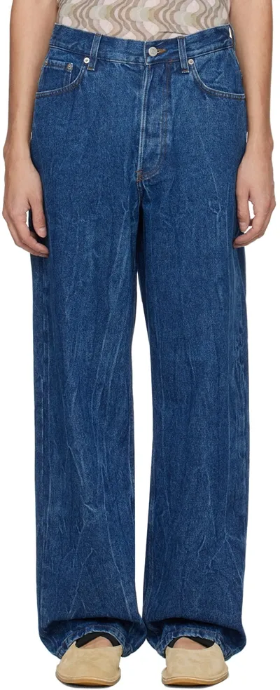 Dries Van Noten Blue Faded Jeans In 504 Blue