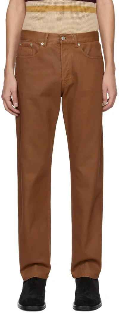 Dries Van Noten Brown Button-fly Jeans In 703 Brown