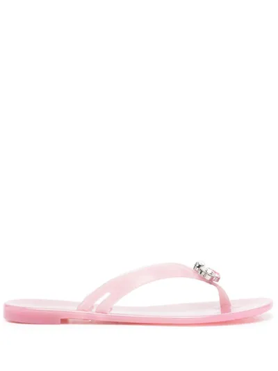 Casadei Jelly Thong Sandals In Pink