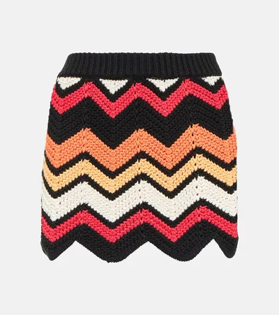 Alanui Kaleidoscopic Chevron-knit Miniskirt In Multicolor