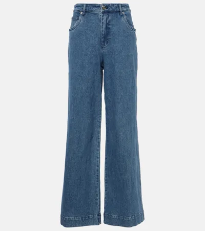 Staud Grayson Wide-leg Jeans In Medium Wash