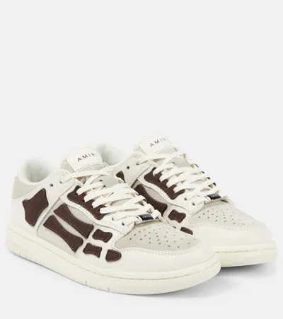 Amiri Skel Top Leather Low-top Sneakers In Birch